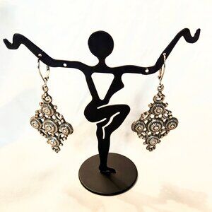 Antique Sterling Silver Fillagree Chandelier Earrings